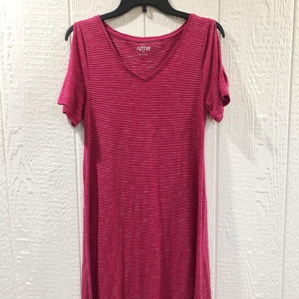 Apt 9 V Neck T shirt Dress, cold shoulder dress, t shirt dress, striped dress